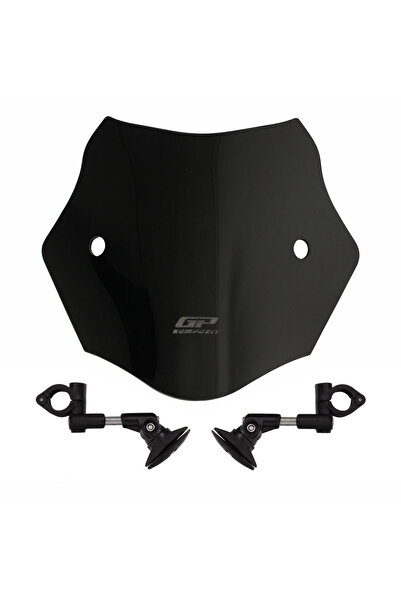 GP KOMPOZİT Mondial 125 Drift L 2011-2023 Uyumlu Kısa Ön Cam Siyah 30 cm