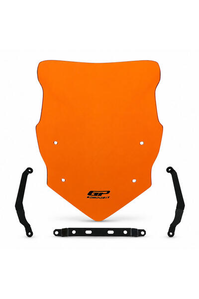 GP KOMPOZİT TVS Raider 125 2021-2026 Uyumlu Ön Cam Turuncu 40 cm