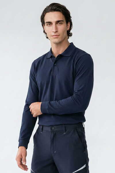 RELAXIA Polo Neck Long Sleeve T-Shirt Men
