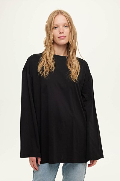 Manuka GENİŞ KOL OVERSIZE TSHIRT SİYAH