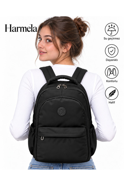 Harmela 2200 School Backpack Water Resistant Unisex Daily & School Bag Black