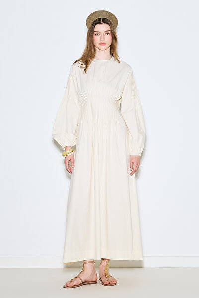 Manuka Belly Pleated Detailed Dress Butter