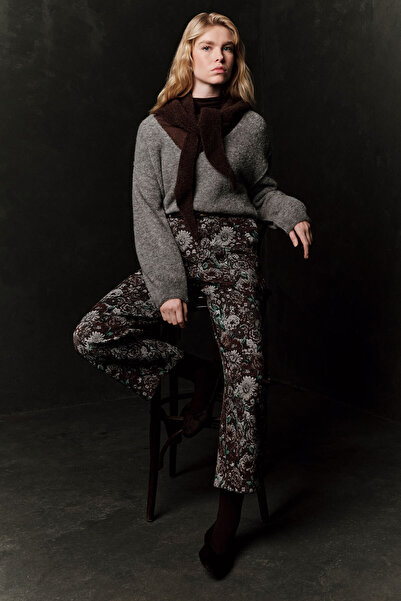 Manuka Jacquard Patterned Trousers Brown