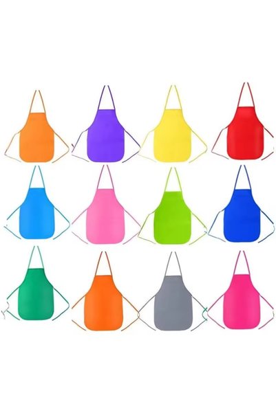 Choice 12pcs 12pcs Children Plain Apron Colorful Non-Woven Fabric Kids Painti...