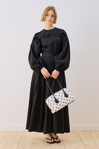 Manuka Sofia Striped Long Dress Black