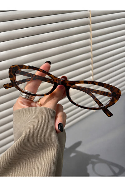 LEXA SHOP CATEYE Klasik Retro Mavi Işık Korumalı Filtreli Uv400 Leopar Şeffaf...
