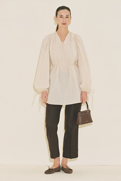 Manuka Tie-Up Detail Tunic Vanilla