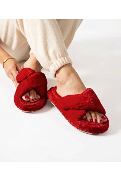 FEMME FATALE Pri̇ncess Cross Plush Women's Home Slippers