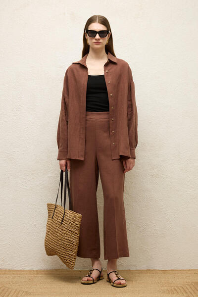 Manuka Ironed Linen Pants Tree Bark