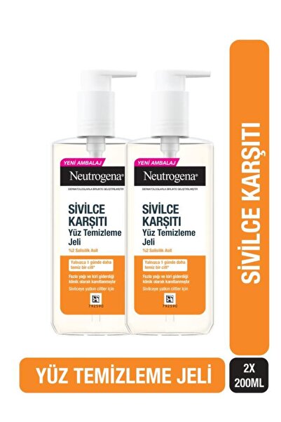 Neutrogena Visibly Clear Karşiti Yağsiz Günlük Yüz Temizleme Jeli 200 ml X2