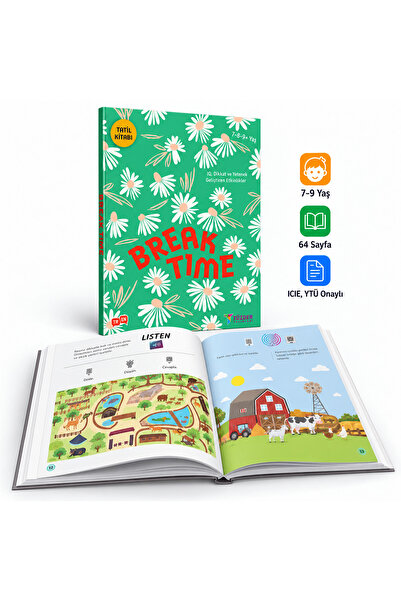 TÜZDER Yayınları Break Time 7-9+ Yaş Evde Etkinlik Kitabı | IQ ve Dikkat Etki...