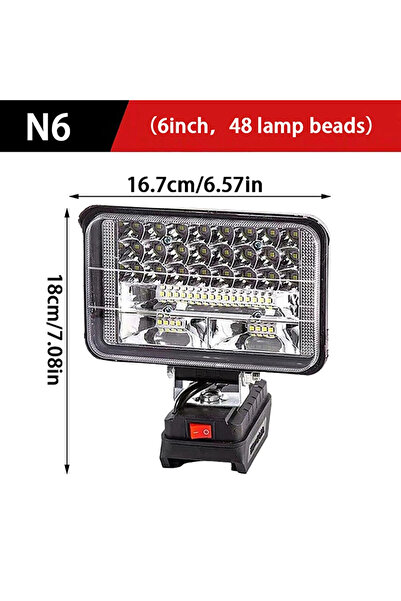 choice2 6inch HOMEFISH For Makita 18V Li-ion Battery LED Work Light 3/4 Inch ...