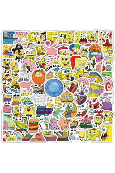 Potdemiel 100pcs 100pcs Kawaii SpongeBob SquarePants Cartoon Graffiti Sticker...
