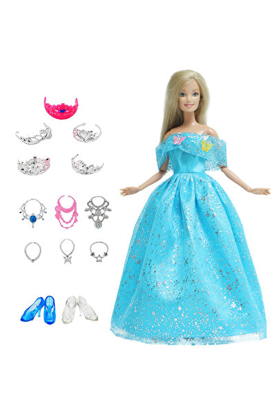 Choice No.25 14 Pcs / Lot = 1x Fairy Tale Doll Dress + 13x Random Accessories...