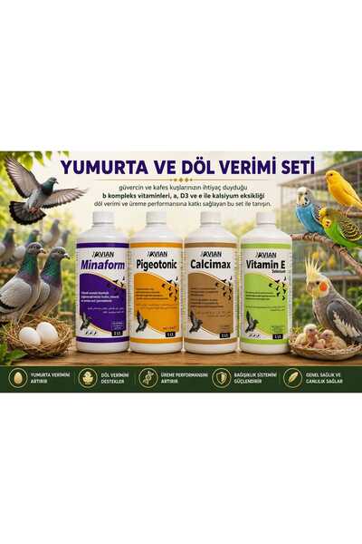 Royal İlaç Tüm Kanatlılar ve Güvercinler İçin 1 Lt Mükemmel 4lü Set (Pigeoton...