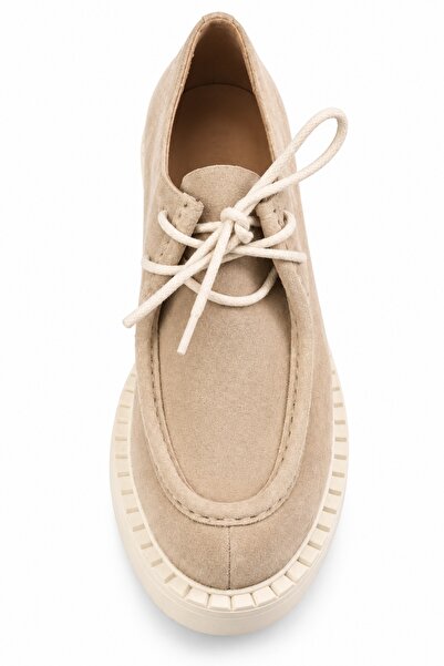 5in1Canpolat Beige Lace Up Loafer 20467