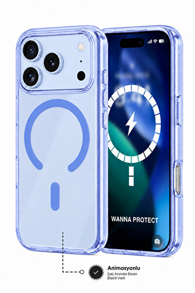 WANNA PROTECT iPhone 18 Pro Max (IC) ANİMASYONLU MagSafe Destekli Şeffaf Sert...