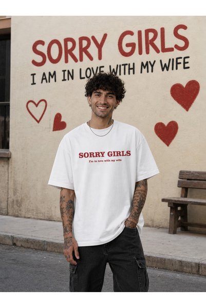 Ninkasiwear I'M in Love with My Wife Written Lover Unisex Oversize 24/1 Cotto...
