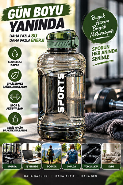 Open Home Concept Yeşil Damacana Suluk Matara 2,2 Litre