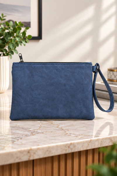 Soyoe Faux Leather Hand Bag, Stylish Wrist Strap Zippered Portfolio Multi-Pur...