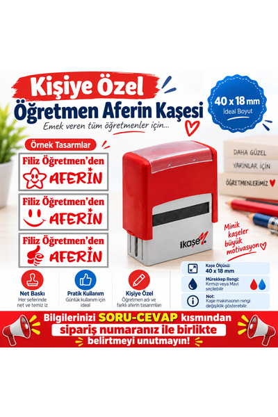 Genel Markalar Kırmızı veya Mavi Aferin Otomatik Öğretmen Kaşesi(3 Farklı Model)