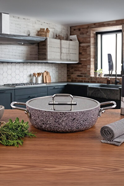 Zest Peakstone Basık Tencere 32 cm Mocha