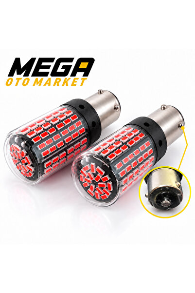 Mega Oto Market 12V 93 Tip 144 LED Kırmızı Oto Ampul 2 ADET – Stop, Fren ve S...