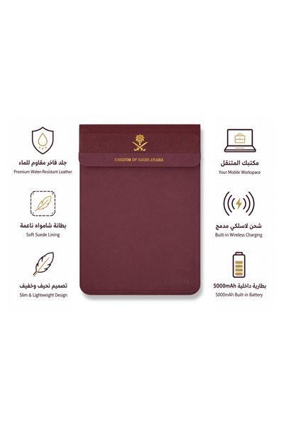 LAVN Luxury original soft leather laptop bag wireless charger without battery...