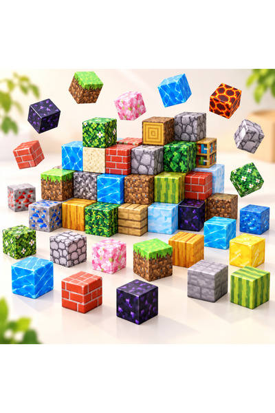 RCO Set 49 cuburi magnetice tip Minecraft – jucarie STEM de construit pentru ...