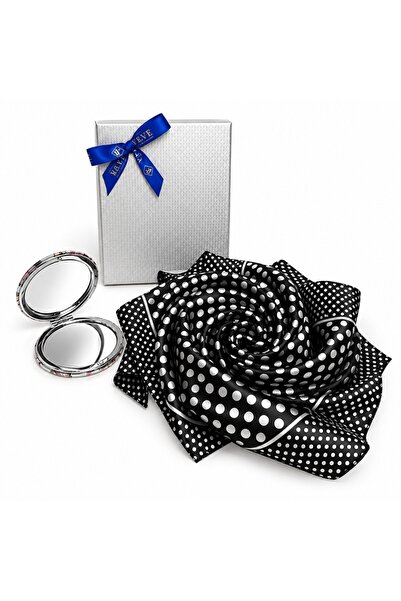 velve Set pentru femei Satin Glow cu esarfa satinata 50x50 cm si oglinda comp...