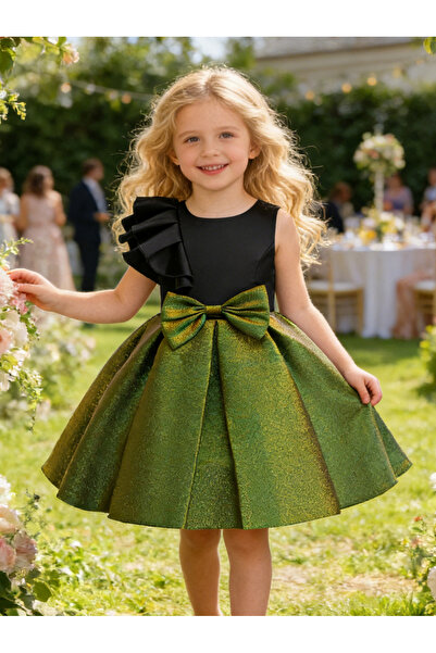 Take Two By Styli Girls Bow Detail Party Dress