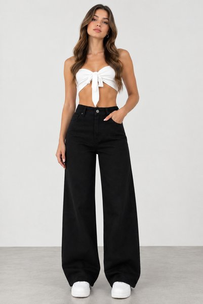 Kaizer Jeans Kaiser Jeans Siyah Palazzo Jean