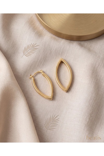 Beatis Gold Color Pointed Tip V Shape Geometric Hoop Earrings