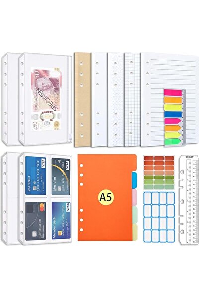 GENERAL A5 Refill Paper Set by Actak, A5 Foldable Lined Paper with 6 Holes an...
