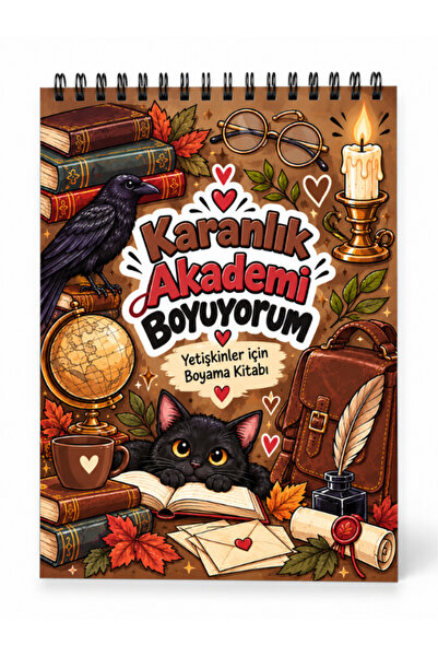 Pembe Yayınevi Mandala Boyama Kitabı - Yetişkinler İçin Boyama Sayfaları - Karanlık Akademi Boyama Kitabı