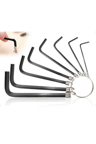 Hırdavat 8 Piece Allen Set 8-Piece Allen Key Set 1.5 mm 2 mm 2.5 mm 3 mm 4 mm 5 mm 5.5 mm 6 mm