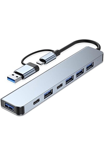 ANYUAN 7-Port USB C Hub - موزع USB 7 منافذ, Aluminum Multiport Data Hub Exten...
