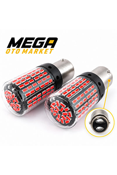Mega Oto Market 12V 1016 144 LED Kırmızı Oto Ampul 2 ADET – Stop, Fren ve Sin...