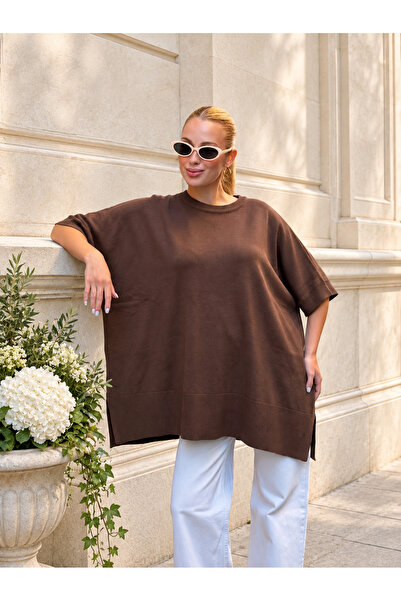AGORATEKSTİL Women's Casual Knitwear Sweater 42-52 Oversize