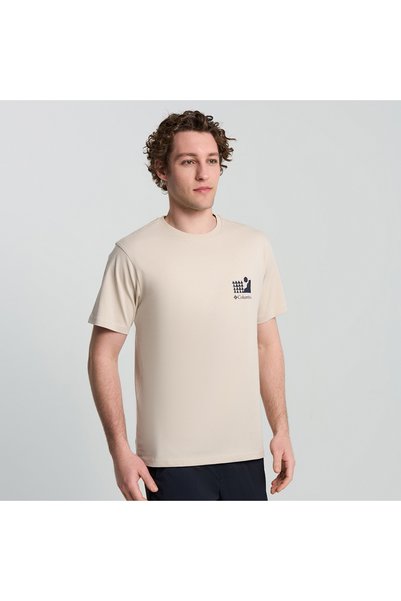 Columbia Explore Outdoors Ss Men's Beige T-Shirt