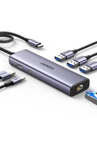 Ugreen DOCKING Station, CM512 conectare PC USB Type-C, USB 3.0 x 3| RJ-45 Gig...