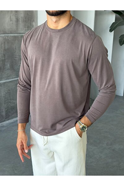 FO4RBS Washable Modal Fabric Basic Sweat m Brown