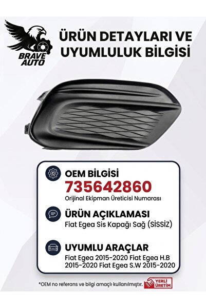 Fiat Egea Sissiz Sis Kapağı SAĞ 735642860