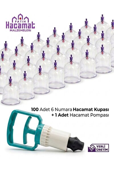 100 Adet 6 Numara Hacamat & Masaj Kupası