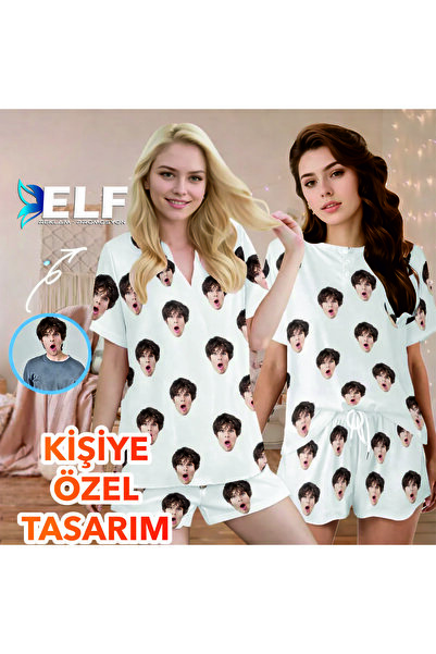 ELF REKLAM Kişiye Özel Resimli Fotoğraf Baskılı Pijama Takımı