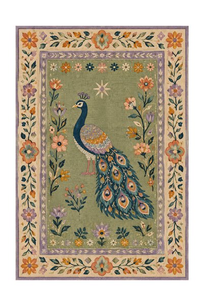 Rugs Modern Halı سجادة زخرفية منسوجة بنمط زهور الطاووس من AURAPLUS auraplus83