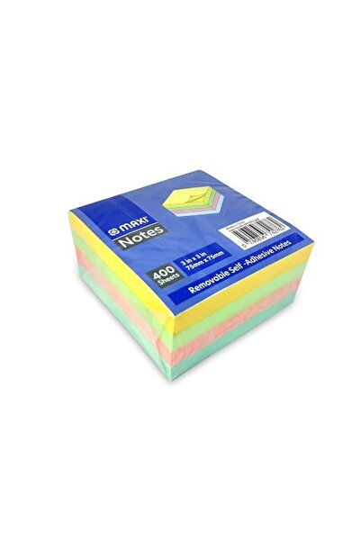 MAXİ ملاحظات لاصقة بألوان الباستيل المتنوعة، 75×75 مم، 4×100 ورقة، Mx-Sn75X75...