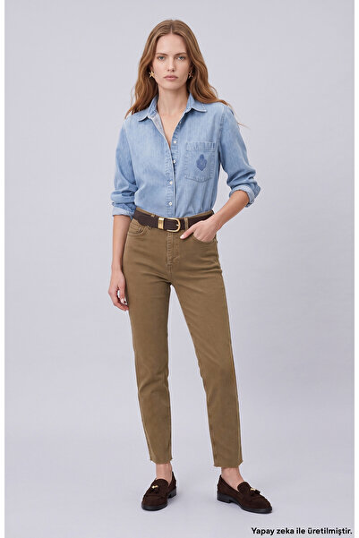 Network Bej Denim Pantolon