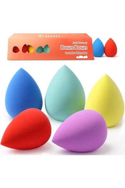 BEAKEY 5 Pcs Makeup Sponge Set, Foundation Blending Beauty Sponge, Flawless f...