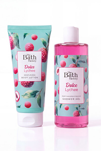THE BATH FACTORY Dolce Lychee Duş Jeli 400 ML + Vücut Losyon 200 ML Set